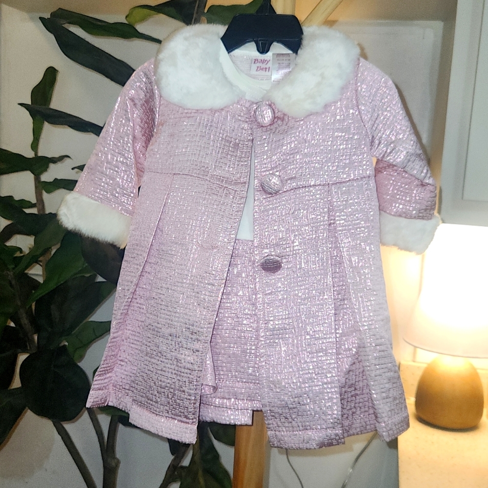 2-Piece Infant Girl Dress and Jacket, Size 6-9 Months